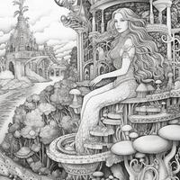 Fantasy Coloring Pages For Adults photo