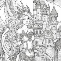 Fantasy Coloring Pages For Adults photo