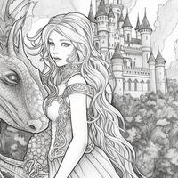 Fantasy Coloring Pages For Adults photo