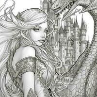 Fantasy Coloring Pages For Adults photo