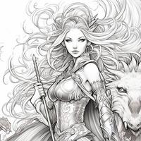 Fantasy Coloring Pages For Adults photo