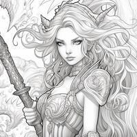 Fantasy Coloring Pages For Adults photo