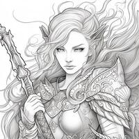 Fantasy Coloring Pages For Adults photo