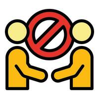 Contact forbidden icon vector flat