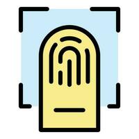 Fingerprint identification icon vector flat