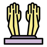 Privacy palm recognition icon vector flat