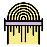 Fingerprint scanning icon vector flat