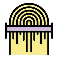 Fingerprint scanning icon vector flat