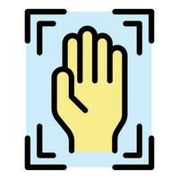 Hand data scan icon vector flat