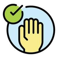 Accept palm id icon vector flat