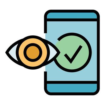 Eye code icon vector flat