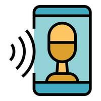 Voice recognition icon vector flat