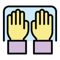 User palm identification icon vector flat