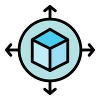 3d vr cube icon vector flat