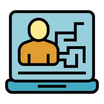 Computer identification icon vector flat