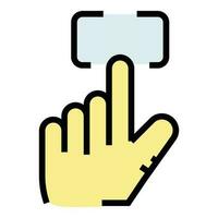 Fingerprint recognition icon vector flat