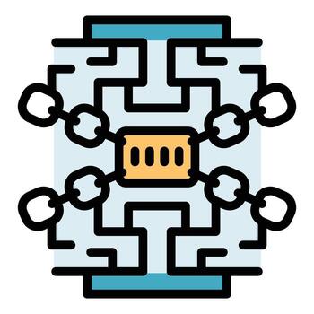 Secured chain icon vector flat