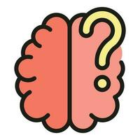 Brain question icon vector flat