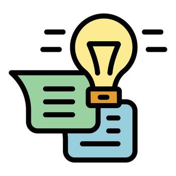 Creative bulb solution icon vector flat