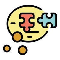 Puzzle solution icon vector flat