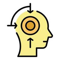 Cognitive system icon vector flat