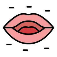 Lip sync animation icon vector flat