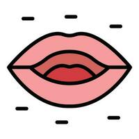 Lip sync animation icon vector flat