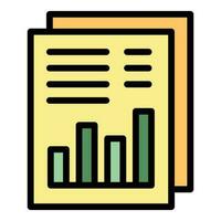 Reporting document icon vector flat