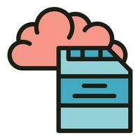 Cloud card memory icon vector flat