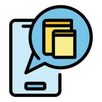 Mobile ebook icon vector flat