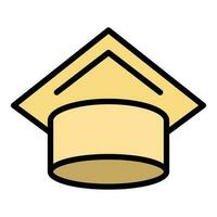 educativo gorra icono vector plano