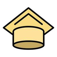 Educational cap icon vector flat