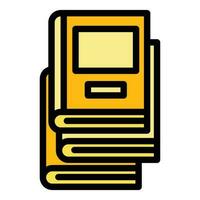 Library book icon vector flat