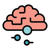 Brain attention icon vector flat