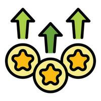 Upgrade rating icon vector flat