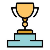 Success trophy icon vector flat