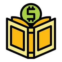 Money book icon vector flat