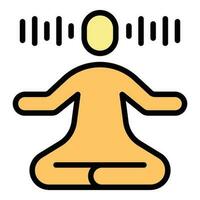 Human meditate icon vector flat