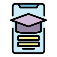 Degree course icon vector flat