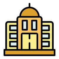 Office building icon vector flat