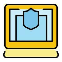 Shield computer icon vector flat