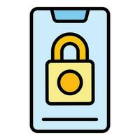 Lock smartphone icon vector flat