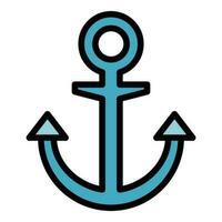 Marine anchor icon vector flat