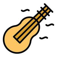 Beach guitar icon vector flat