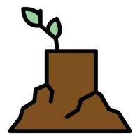 Tree trunk icon vector flat