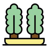 Garden boxwood icon vector flat