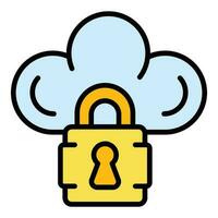 Privacy cloud icon vector flat