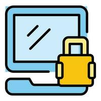 Privacy computer icon vector flat