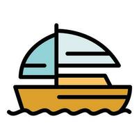 Travel boat icon vector flat