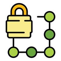 Privacy lock icon vector flat